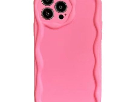 iPhone 15 Pro Max Fleksibelt Plastik Cover m. Bølget Kanter - Pink Online