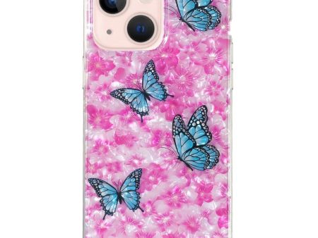 iPhone 15 Fleksibel Plastik Cover - Lyserød m. Blomster og Sommerfugle For Discount