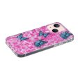 iPhone 15 Fleksibel Plastik Cover - Lyserød m. Blomster og Sommerfugle For Discount