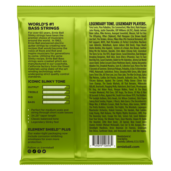 Ernie Ball 2856EB Regular Slinky Medium Scale Bass Strings 45-105 Hot on Sale