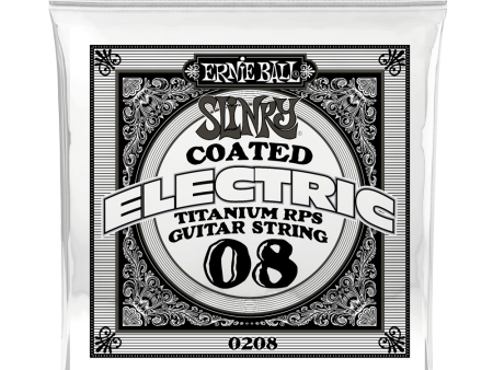 Ernie Ball 0208EB Slinky Coated Titanium Reinforced Plain Electric Guitar String - 0.008 on Sale