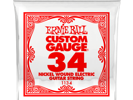 Ernie Ball 1134EB Nickel Wound Electric Custom Gauge Electric Guitar String - 0.034 For Cheap