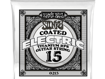 Ernie Ball 0215EB Slinky Coated Titanium Reinforced Plain Electric Guitar String - 0.015 on Sale