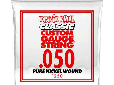 Ernie Ball 1250EB Classic Pure Nickel Wound Custom Gauge Electric Guitar String - 0.050 For Sale