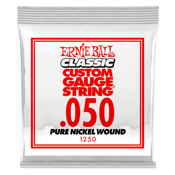 Ernie Ball 1250EB Classic Pure Nickel Wound Custom Gauge Electric Guitar String - 0.050 For Sale