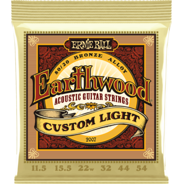 Ernie Ball 2007EB Earthwood Custom Light 80 20 Acoustic Guitar Strings - 11.5-54 Online Hot Sale