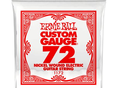 Ernie Ball 1172EB 3-Pack Nickel Wound Electric Custom Gauge Electric Guitar Strings - 0.072 on Sale