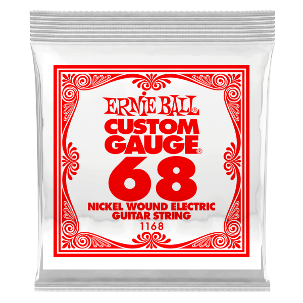 Ernie Ball 1168EB 3-Pack Nickel Wound Electric Custom Gauge Electric Guitar Strings - 0.068 Fashion