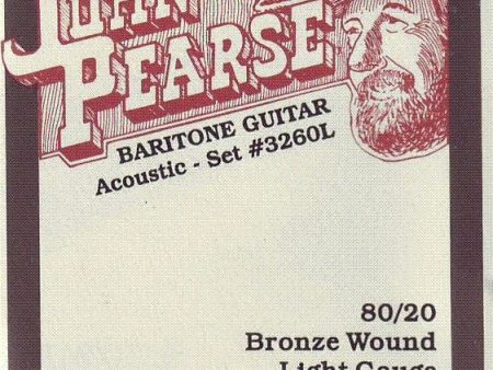 John Pearse JP3260L 80 20 Bronze Wound Baritone Acoustic Guitar Strings - Light Gauge Online Hot Sale