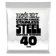 Ernie Ball 1940EB Custom Gauge Stainless Steel Wound Electric Guitar String - 0.040 Fashion