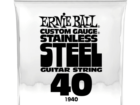 Ernie Ball 1940EB Custom Gauge Stainless Steel Wound Electric Guitar String - 0.040 Fashion