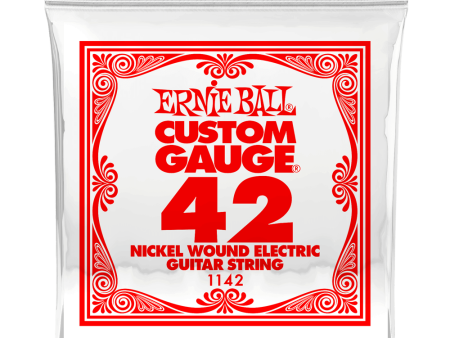 Ernie Ball 1142EB Nickel Wound Electric Custom Gauge Electric Guitar String - 0.042 on Sale