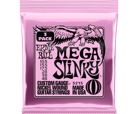 Ernie Ball 3213EB Mega Slinky Electric Strings 10.5-48 3-Pack Supply