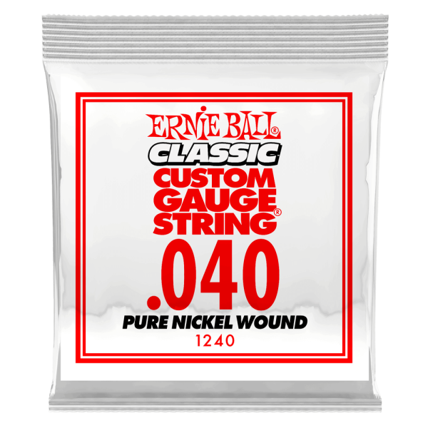 Ernie Ball 1240EB Classic Pure Nickel Wound Custom Gauge Electric Guitar String - 0.040 Online now