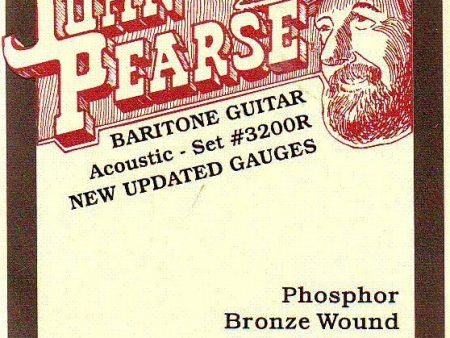 John Pearse JP3200 Phosphor Bronze Wound Baritone Resophonic Guitar Strings - Open F Tuning For Discount