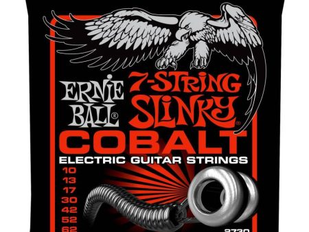 Ernie Ball 2730EB Cobalt 7 String Guitar Strings - Skinny Top Heavy Bottom .010-.062 For Cheap