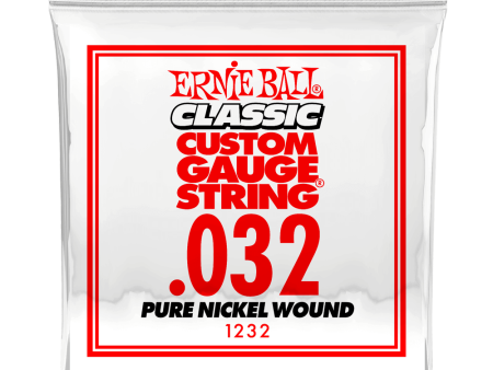 Ernie Ball 1232EB Classic Pure Nickel Wound Custom Gauge Electric Guitar String - 0.032 Online