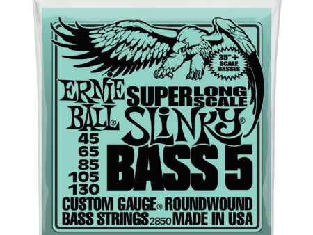 Ernie Ball 2850EB Nickel Wound Super Long Scale Slinky 5 String Bass Strings - .045-.130 Sale