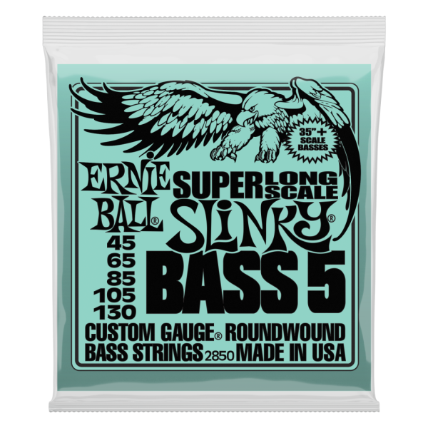 Ernie Ball 2850EB Nickel Wound Super Long Scale Slinky 5 String Bass Strings - .045-.130 Sale