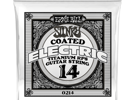 Ernie Ball 0214EB Slinky Coated Titanium Reinforced Plain Electric Guitar String - 0.014 Hot on Sale