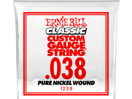 Ernie Ball 1238EB Classic Pure Nickel Wound Custom Gauge Electric Guitar String - 0.038 Fashion