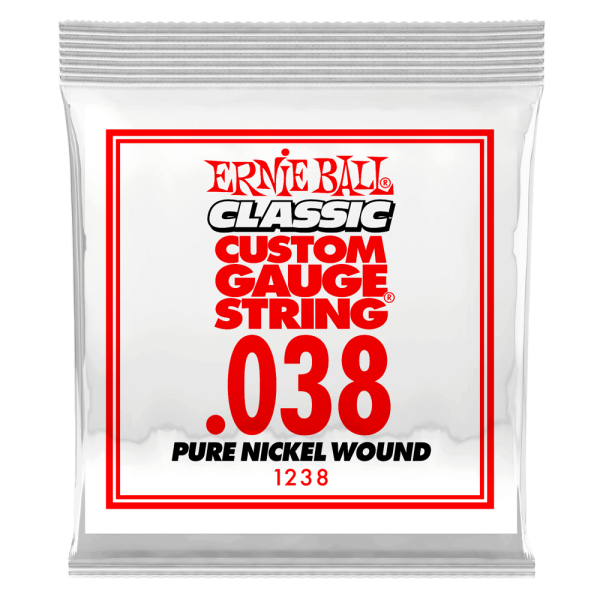 Ernie Ball 1238EB Classic Pure Nickel Wound Custom Gauge Electric Guitar String - 0.038 Fashion