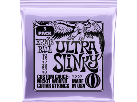 Ernie Ball 3227EB Ultra Slinky Electric Guitar Strings 10-48 3-Pack Supply