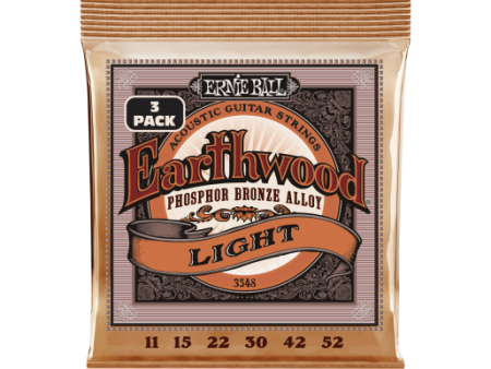 Ernie Ball 3548EB Earthwood Phosphor Bronze Acoustic Guitar Strings 11-52 3-Pack Online