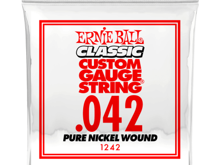 Ernie Ball 1242EB Classic Pure Nickel Wound Custom Gauge Electric Guitar String - 0.042 Fashion