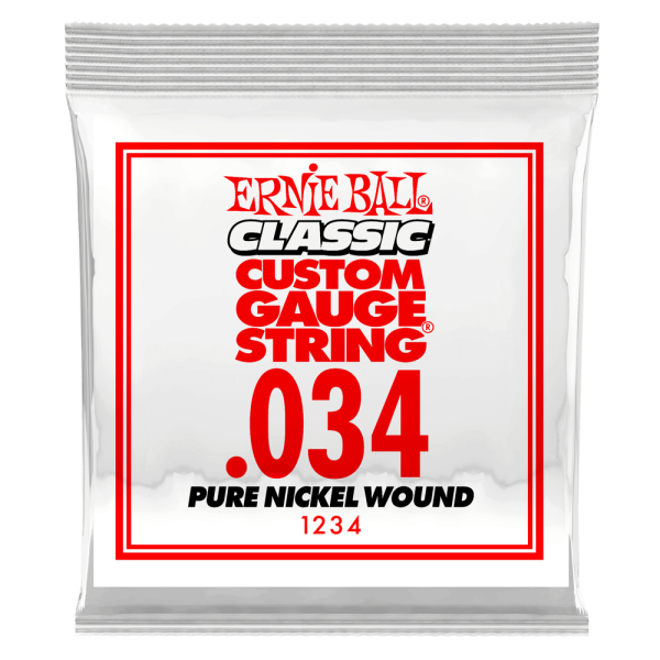 Ernie Ball 1234EB Classic Pure Nickel Wound Custom Gauge Electric Guitar String - 0.034 Online