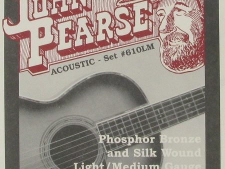 John Pearse JP610LM Phosphor Bronze and Silk Acoustic Guitar Strings Light Medium Gauge Cheap