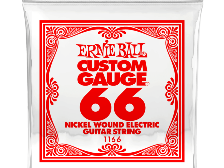 Ernie Ball 1166EB 3-Pack Nickel Wound Electric Custom Gauge Electric Guitar Strings - 0.066 Cheap