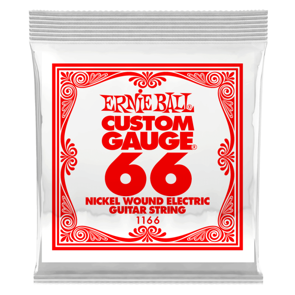 Ernie Ball 1166EB 3-Pack Nickel Wound Electric Custom Gauge Electric Guitar Strings - 0.066 Cheap