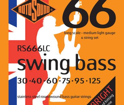 Rotosound RS666LC Swing Bass 66 Stainless Steel Bass Strings 6-String Set 30-125 Online