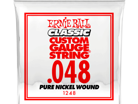 Ernie Ball 1248EB Classic Pure Nickel Wound Custom Gauge Electric Guitar String - 0.048 Fashion