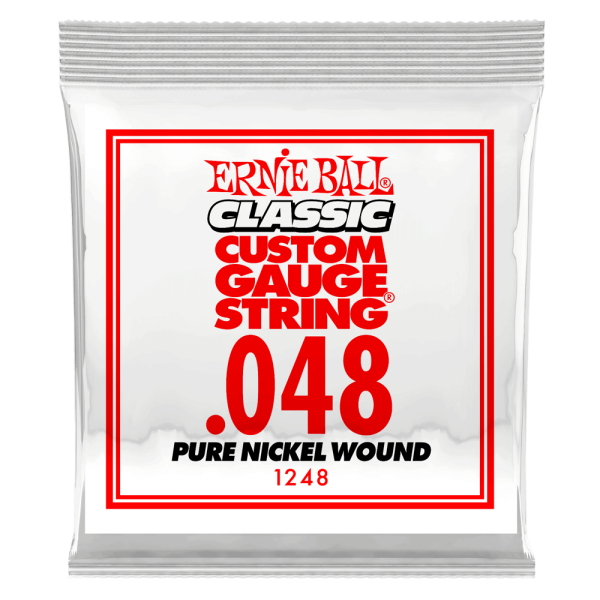 Ernie Ball 1248EB Classic Pure Nickel Wound Custom Gauge Electric Guitar String - 0.048 Fashion