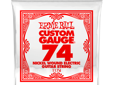 Ernie Ball 1174EB 3-Pack Nickel Wound Electric Custom Gauge Electric Guitar Strings - 0.074 Discount