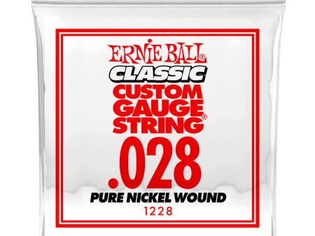 Ernie Ball 1228EB Classic Pure Nickel Wound Custom Gauge Electric Guitar String - 0.028 on Sale