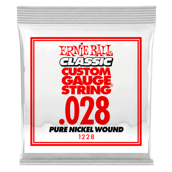 Ernie Ball 1228EB Classic Pure Nickel Wound Custom Gauge Electric Guitar String - 0.028 on Sale