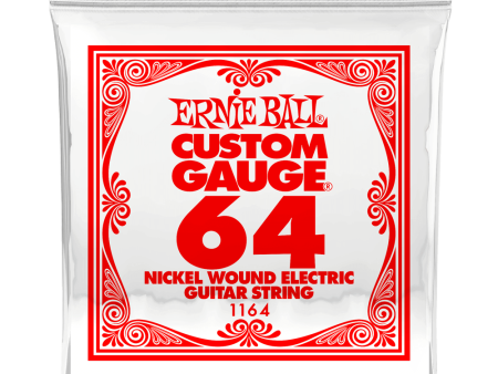 Ernie Ball 1164EB 3-Pack Nickel Wound Electric Custom Gauge Electric Guitar Strings - 0.064 For Discount