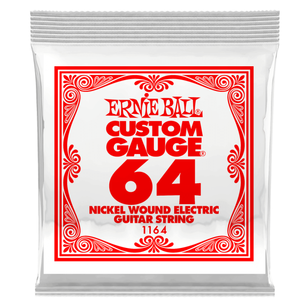 Ernie Ball 1164EB 3-Pack Nickel Wound Electric Custom Gauge Electric Guitar Strings - 0.064 For Discount