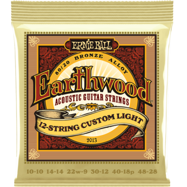 Ernie Ball 2013EB Earthwood Custom Light 80 20 12-String Acoustic Guitar Strings - 10-48 For Cheap