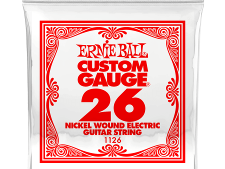 Ernie Ball 1126EB Nickel Wound Electric Custom Gauge Electric Guitar String - 0.026 Supply