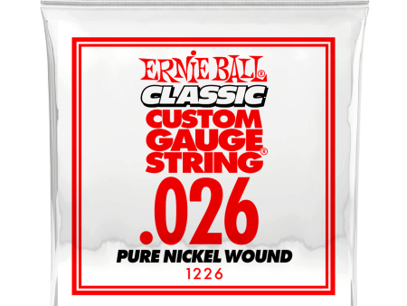 Ernie Ball 1226EB Classic Pure Nickel Wound Custom Gauge Electric Guitar String - 0.026 For Discount