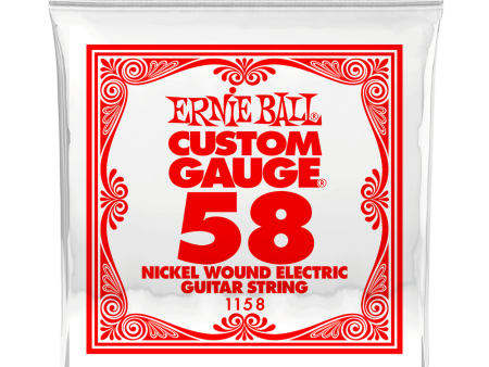 Ernie Ball 1158EB Nickel Wound Electric Custom Gauge Electric Guitar String - 0.058 Hot on Sale