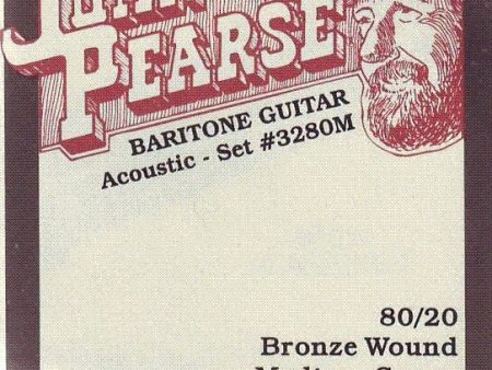 John Pearse JP3280M 80 20 Bronze Wound Baritone Acoustic Guitar Strings - Medium Gauge on Sale