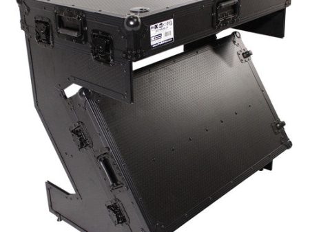 ProX XS-ZTABLEBLJR DJ Z-Table Junior Compact Workstation Flight Case w  Table & Wheels - Black on Black For Cheap