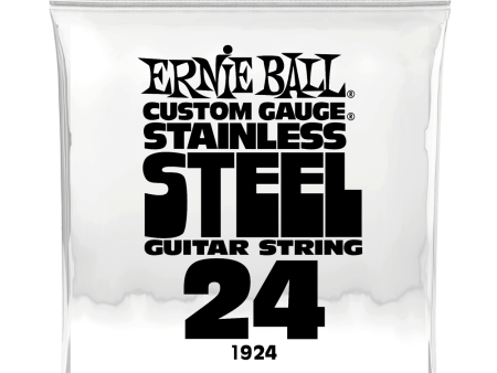 Ernie Ball 1924EB Custom Gauge Stainless Steel Wound Electric Guitar String - 0.024 Online Hot Sale