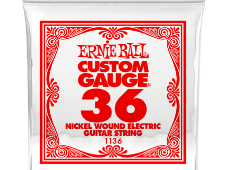 Ernie Ball 1136EB Nickel Wound Electric Custom Gauge Electric Guitar String - 0.036 Fashion