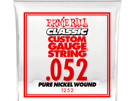 Ernie Ball 1252EB Classic Pure Nickel Wound Custom Gauge Electric Guitar String - 0.052 Cheap